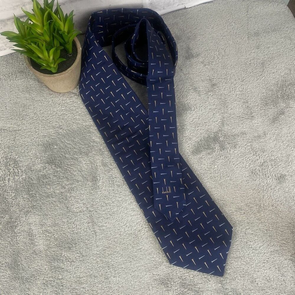 Dunhill Golf Tee Graphic Neck tie 100% Silk MINT